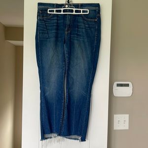 Mother Insider Crop Step Fray Jeans, Size 32, Bad Reputation, EUC.